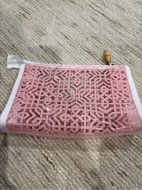 Pink Geometric PVC Cosmetic Pouch